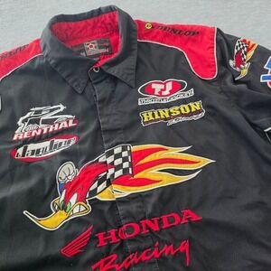 JH Design Honda Racing Pit Crew Shirt XL Black Red Embroidered Woody Woodpecker